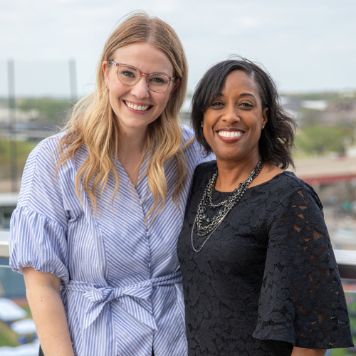 Two women representing Tulsa Area United Way volunteers